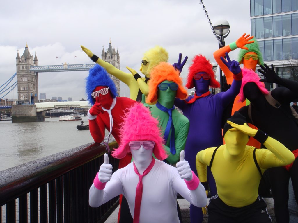 group of people wearing costumes
